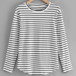 SM Elbow Patch Striped T-shirt